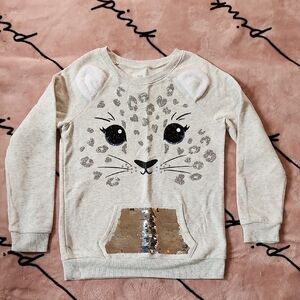 Heather Grey Leopard Face Sweatshirt